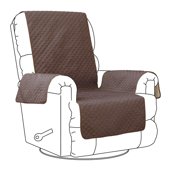 Cover Bonanza Indoor Recliner Slipcover, Dark Brown/Tan, 23"Wx21"Dx35"H 51-005-016601-EC - main